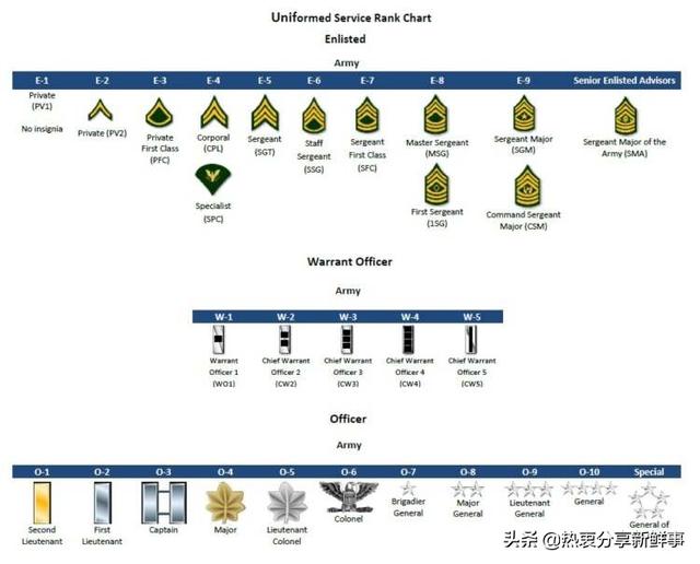 解放军军衔等级排行和图片（中国人民解放军衔排名表）