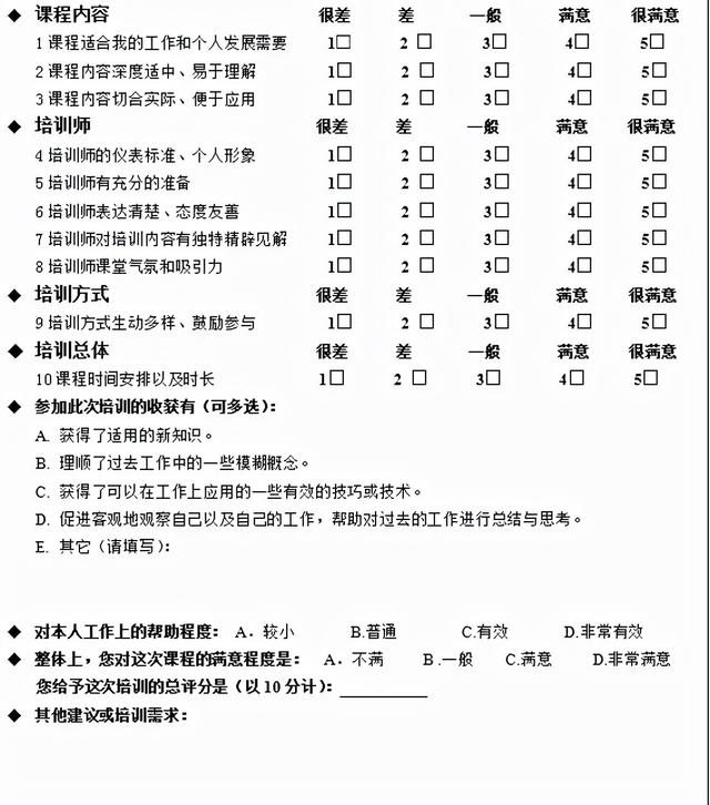员工培训效果评价表怎么写（员工培训效果评价表评价结果怎么写）